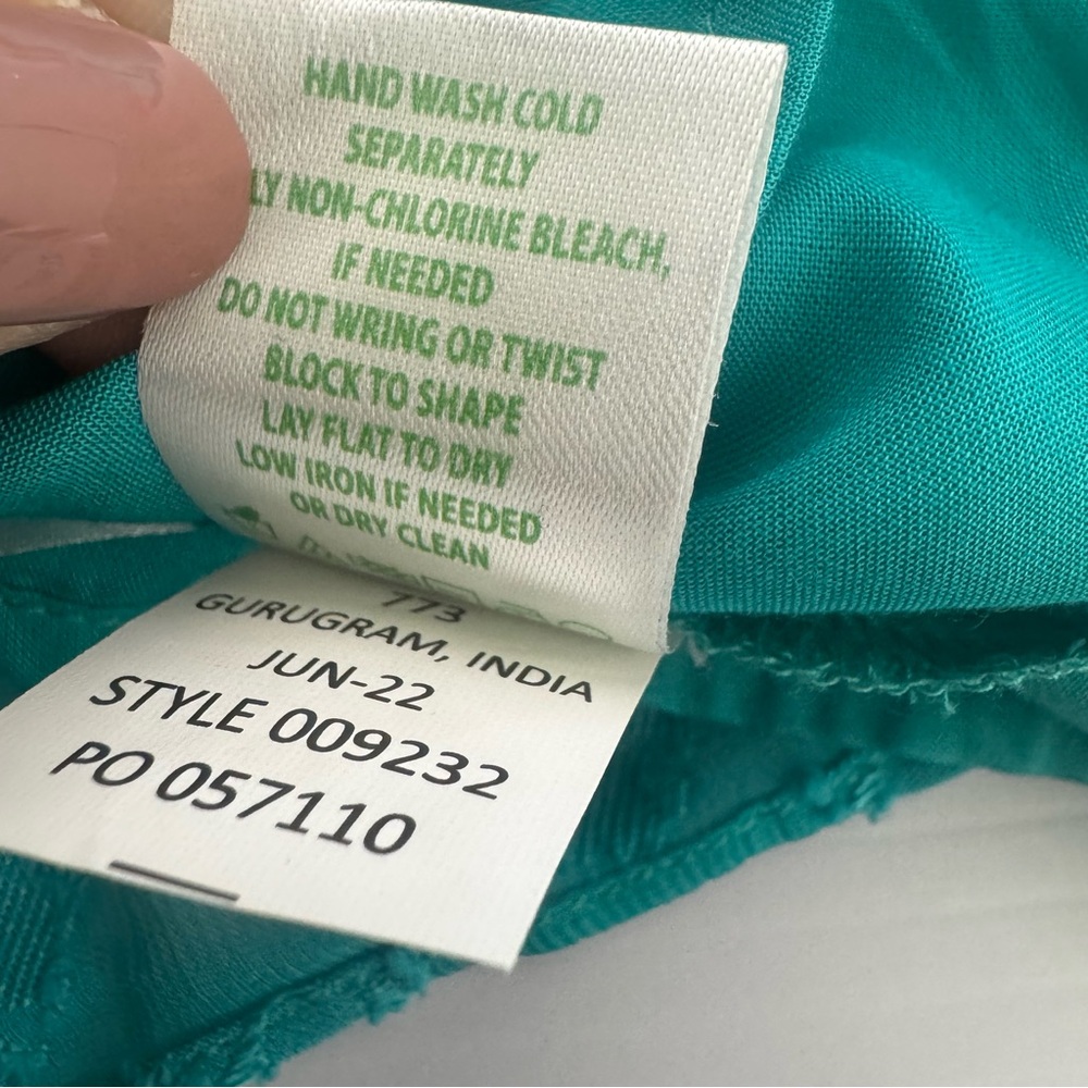 Lilly Pulitzer Rochelle Off-The-Shoulder Romper 3/4 Sleeves Green Size Medium - Picture 11 of 15